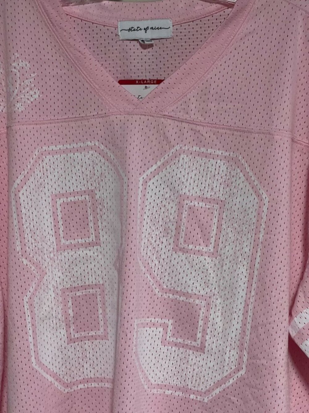 State Of Mine Pink Mesh 89 Graphic Football Jersey Womens X-Large State of Texas